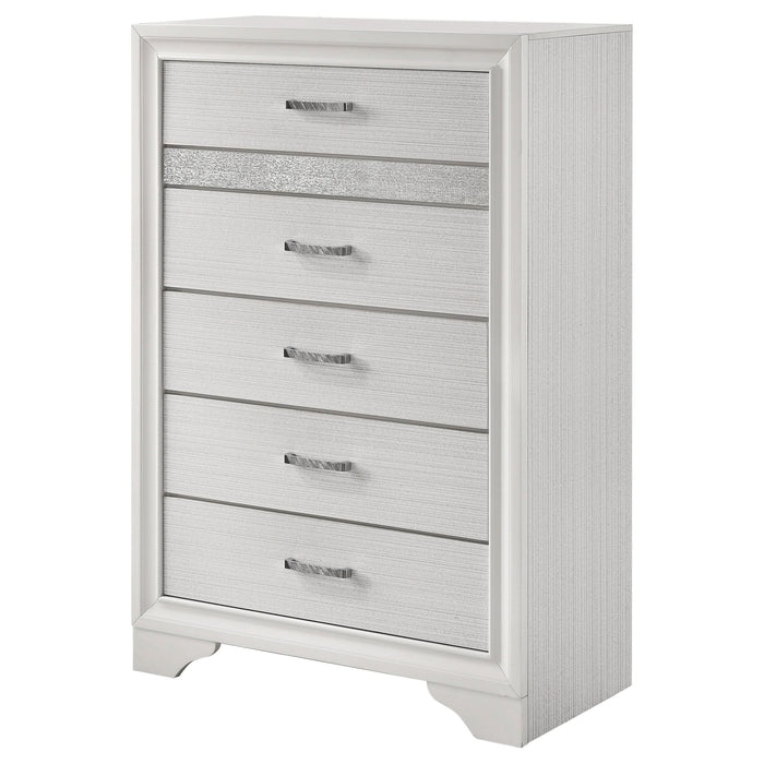 Miranda 5-drawer Bedroom Chest White - Walo Furniture 