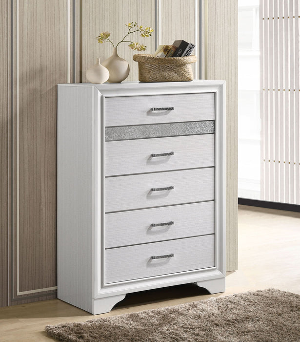 Miranda 5-drawer Bedroom Chest White - Walo Furniture 