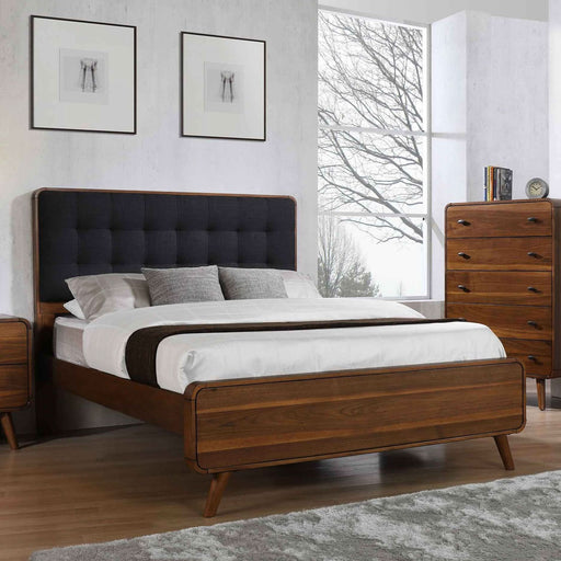 Robyn Wood Eastern King Platform Bed Dark Walnut - Walo Furniture 