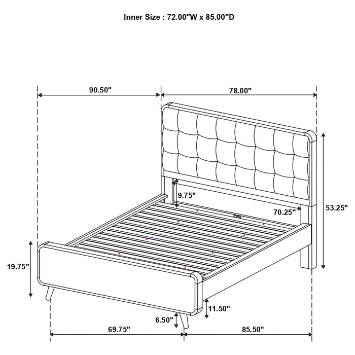 Robyn Wood California King Platform Bed Dark Walnut - Walo Furniture 