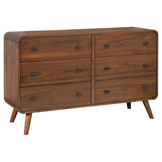 Robyn 6-drawer Bedroom Dresser Dark Walnut - Walo Furniture 