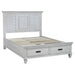 Franco Wood Eastern King Storage Panel Bed Distressed White - Walo Furniture 