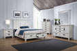 Franco Wood Eastern King Storage Panel Bed Distressed White - Walo Furniture 