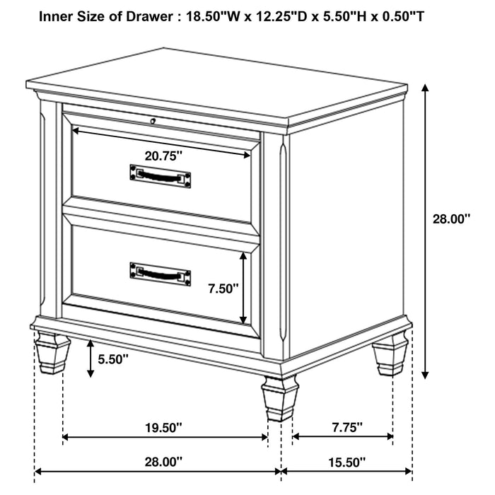 Franco 4-piece Eastern King Bedroom Set Distressed White - Walo Furniture 