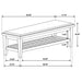 Franco Fabric Upholstered Bench with Shelf Distressed White - Walo Furniture 