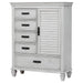 Franco 5-drawer Door Chest Distressed White - Walo Furniture 