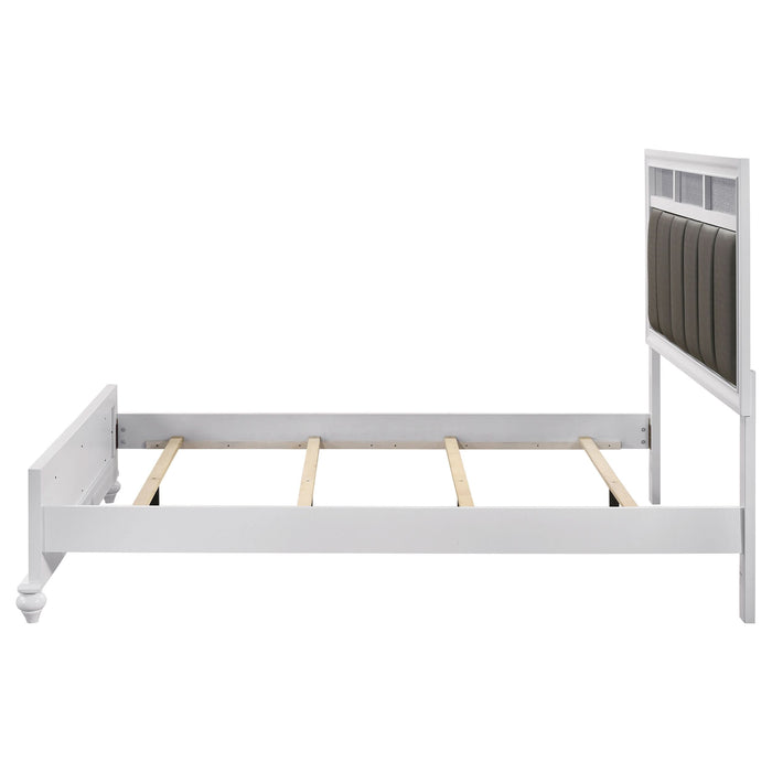 Barzini Wood Eastern King Panel Bed White - Walo Furniture 