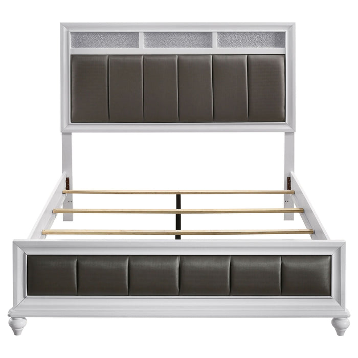 Barzini Wood Eastern King Panel Bed White - Walo Furniture 