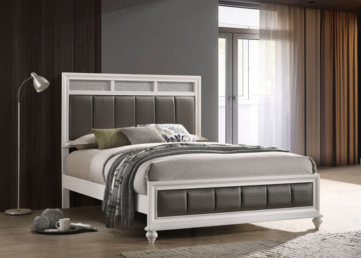 Barzini Wood Eastern King Panel Bed White - Walo Furniture 