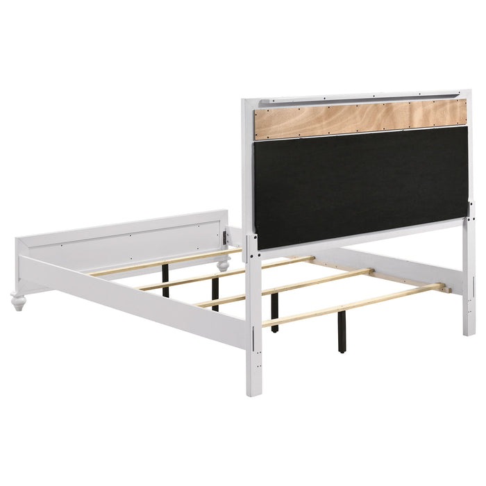 Barzini Wood Eastern King Panel Bed White - Walo Furniture 