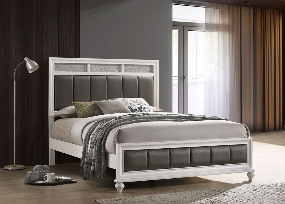 Barzini Wood Queen Panel Bed White - Walo Furniture 