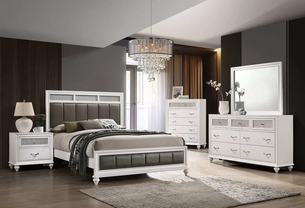 Barzini Wood Queen Panel Bed White - Walo Furniture 