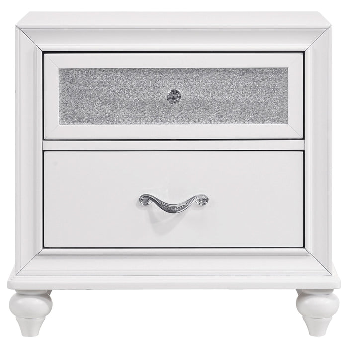 Barzini 2-drawer Nightstand White - Walo Furniture 