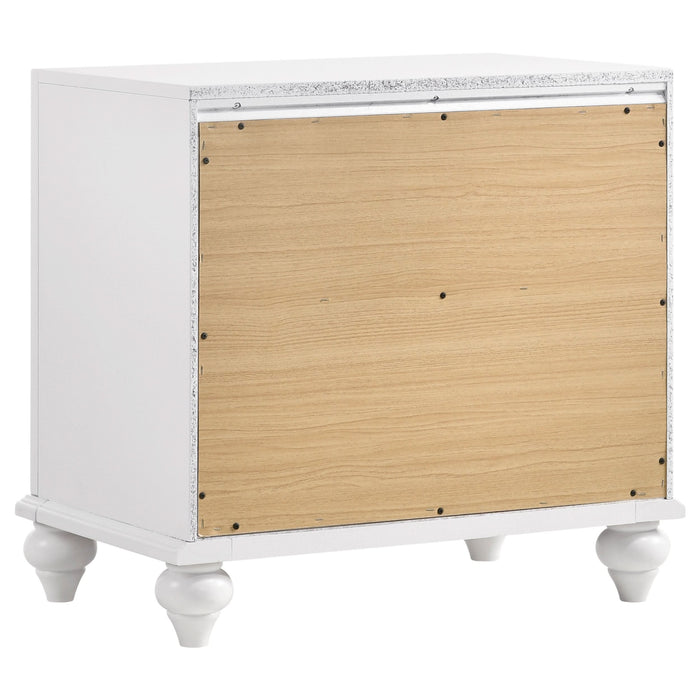 Barzini 2-drawer Nightstand White - Walo Furniture 