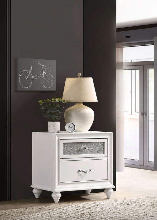 Barzini 2-drawer Nightstand White - Walo Furniture 