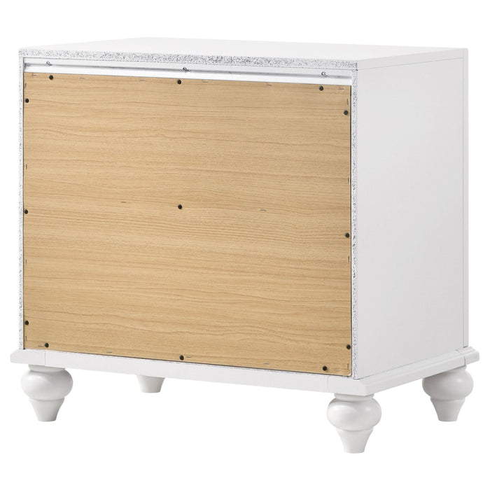 Barzini 2-drawer Nightstand White - Walo Furniture 