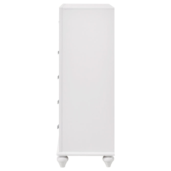 Barzini 5-drawer Bedroom Chest White - Walo Furniture 