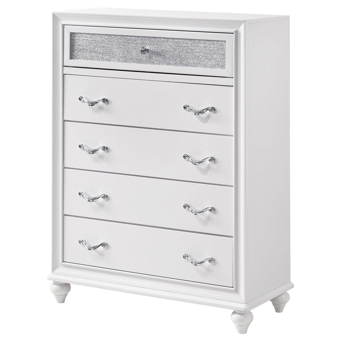 Barzini 5-drawer Bedroom Chest White - Walo Furniture 