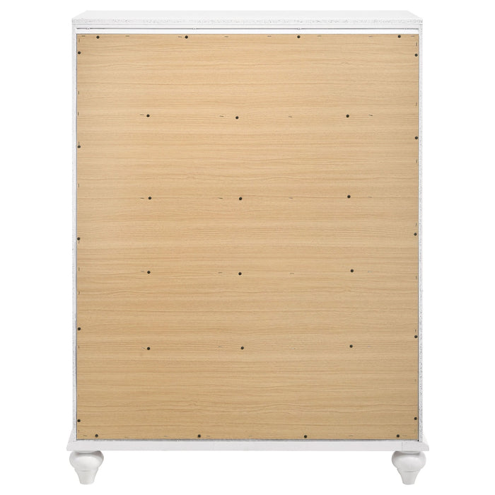 Barzini 5-drawer Bedroom Chest White - Walo Furniture 