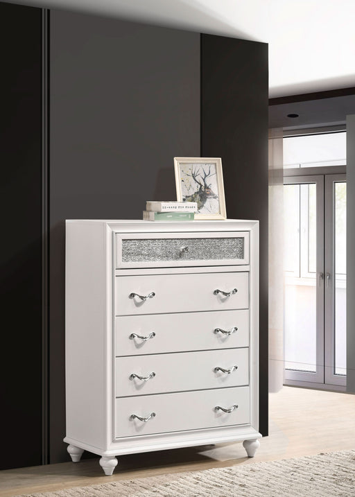 Barzini 5-drawer Bedroom Chest White - Walo Furniture 