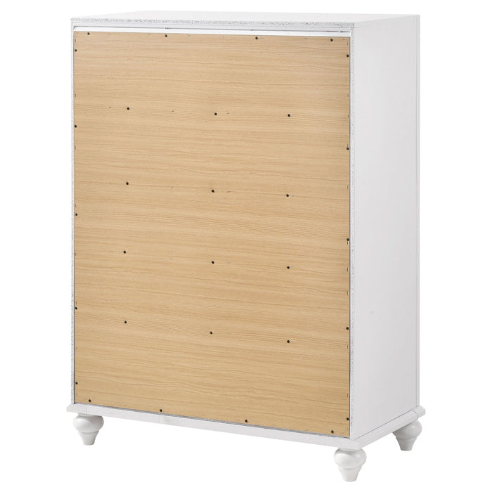 Barzini 5-drawer Bedroom Chest White - Walo Furniture 