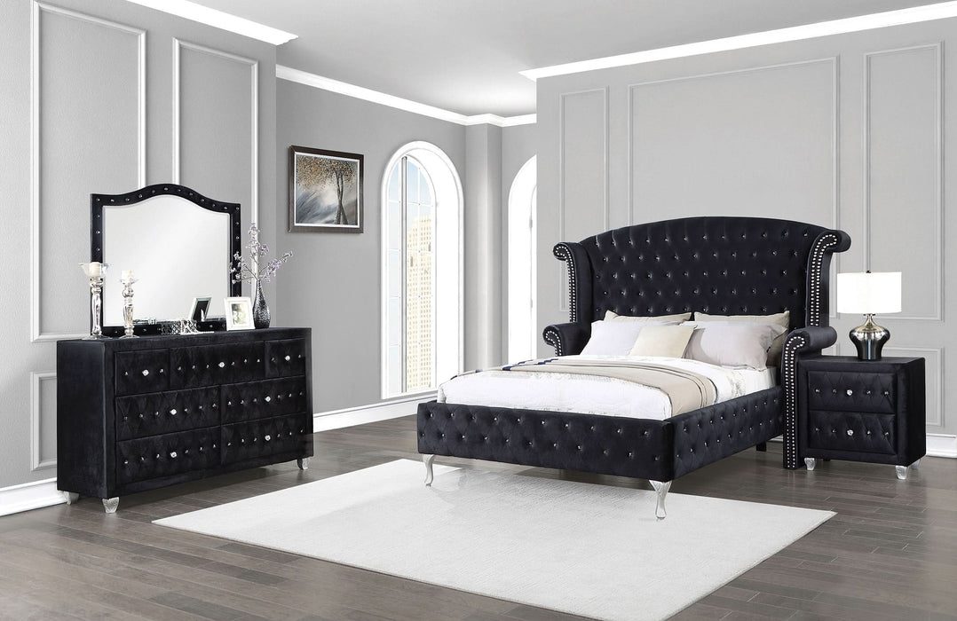 Deanna 4-piece Eastern King Bedroom Set Black - Walo Furniture 