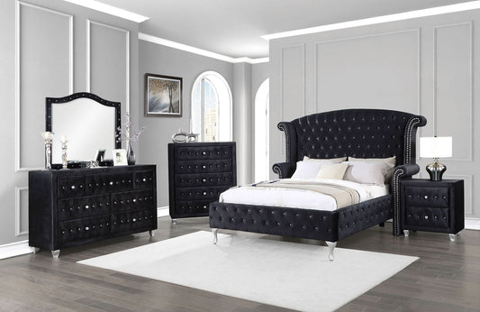 Deanna 5-piece California King Bedroom Set Black - Walo Furniture 