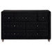 Deanna 7-drawer Upholstered Dresser Black - Walo Furniture 