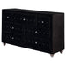 Deanna 7-drawer Upholstered Dresser Black - Walo Furniture 