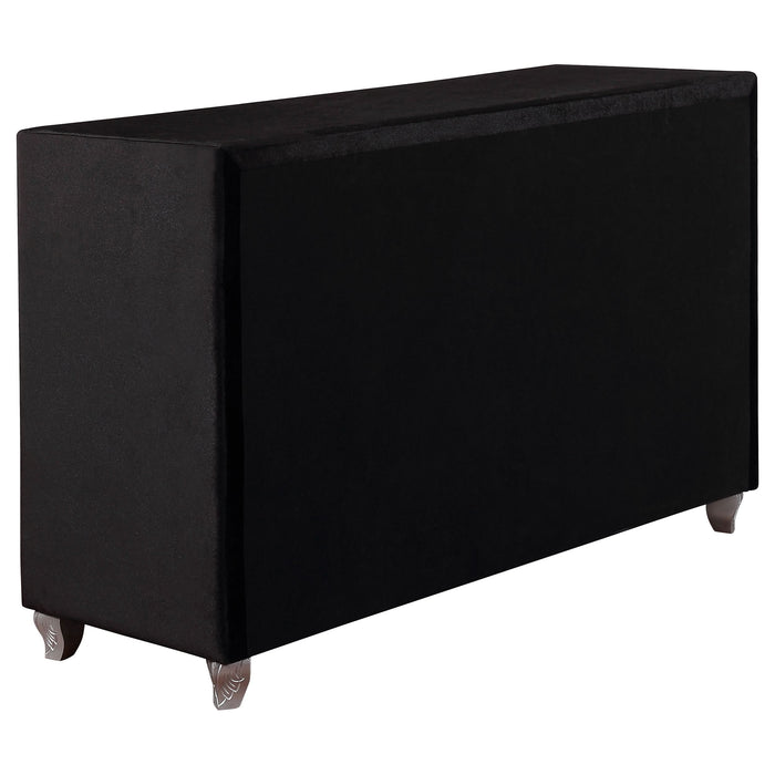 Deanna 7-drawer Upholstered Dresser Black - Walo Furniture 