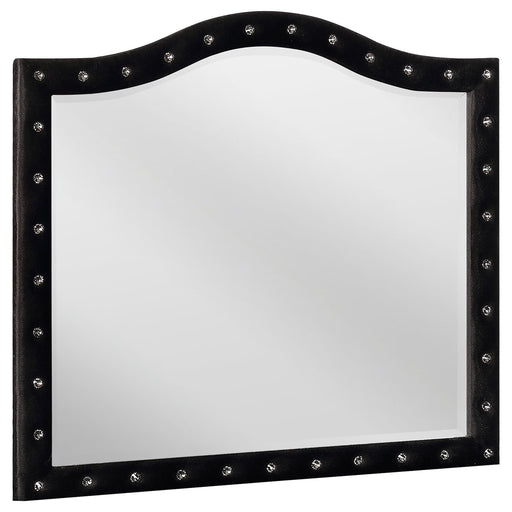 Deanna Upholstered Dresser Mirror Black - Walo Furniture 