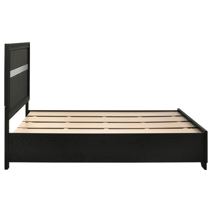 Miranda 51-inch Wood Full Storage Panel Bed Black - Walo Furniture 