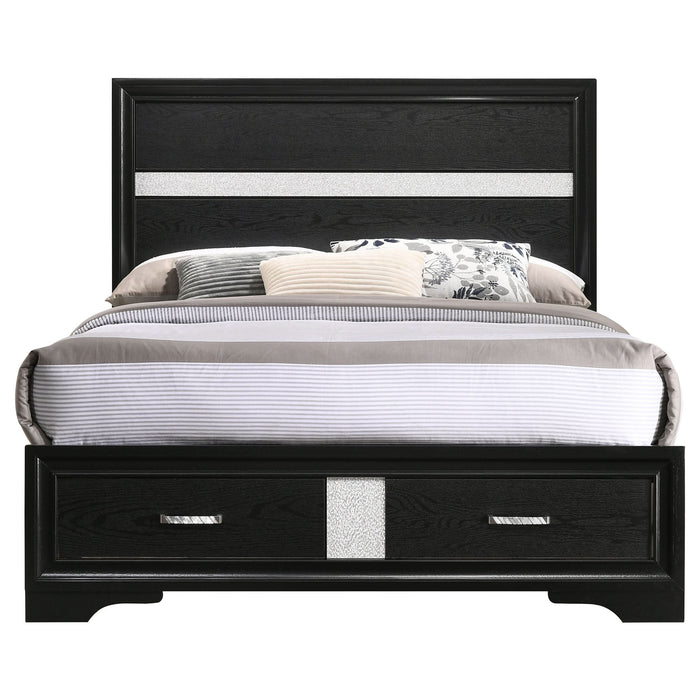 Miranda 51-inch Wood Full Storage Panel Bed Black - Walo Furniture 