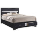 Miranda 51-inch Wood Eastern King Storage Panel Bed Black - Walo Furniture 