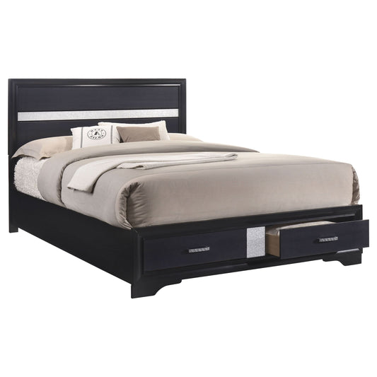 Miranda 4-piece California King Bedroom Set Black - Walo Furniture 