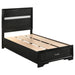 Miranda 51-inch Wood Twin Storage Panel Bed Black - Walo Furniture 