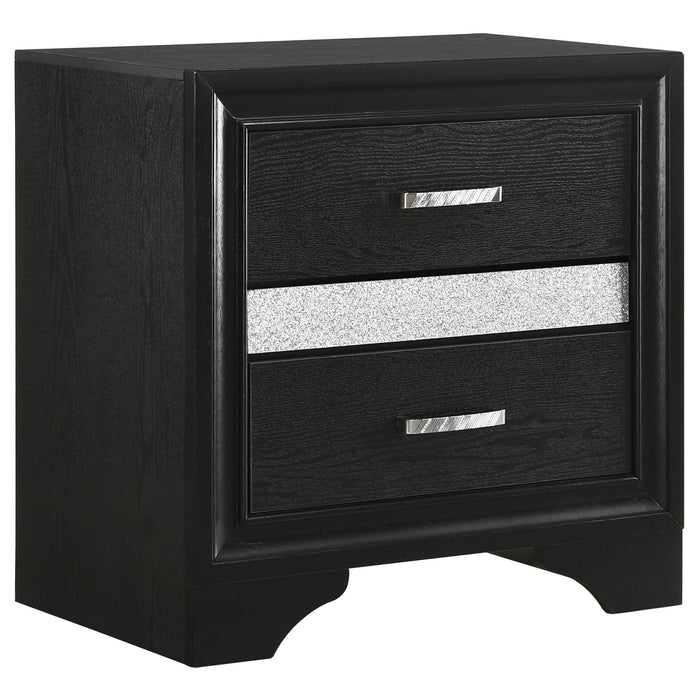 Miranda 2-drawer Nightstand Black - Walo Furniture 