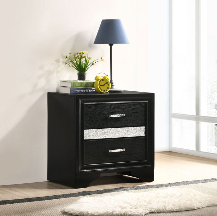 Miranda 2-drawer Nightstand Black - Walo Furniture 