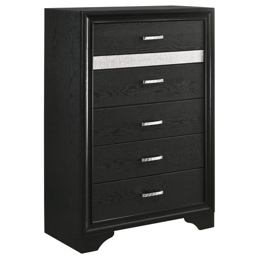 Miranda 5-drawer Bedroom Chest Black - Walo Furniture 