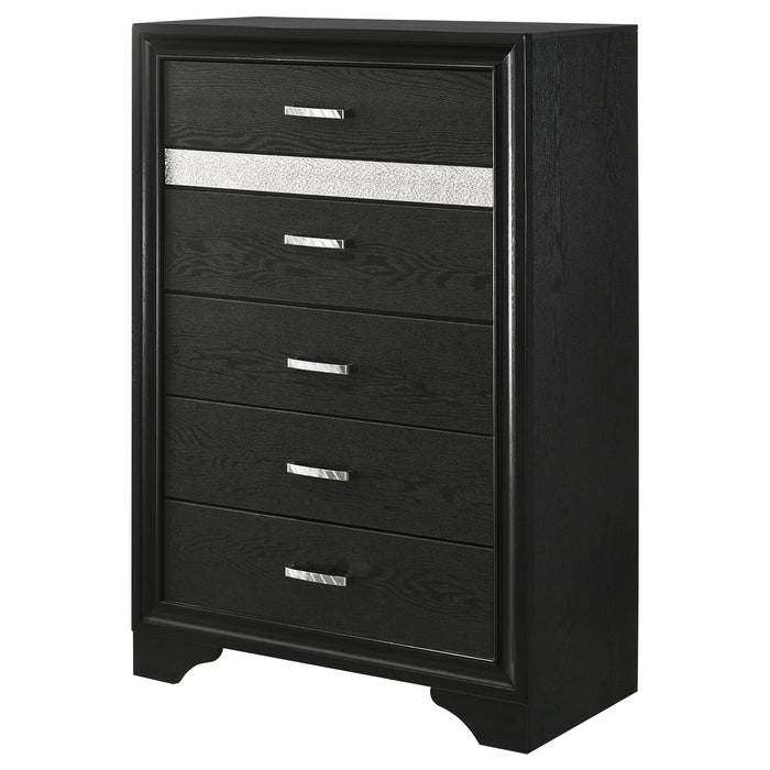 Miranda 5-drawer Bedroom Chest Black - Walo Furniture 