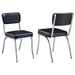 Retro Upholstered Dining Side Chair Black (Set of 2) - Walo Furniture 