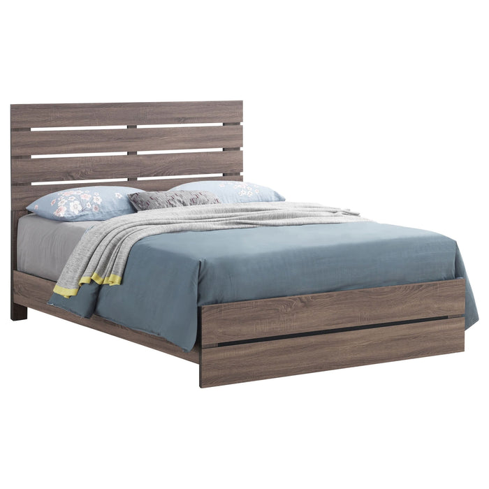 Brantford Wood Eastern King Panel Bed Barrel Oak - Walo Furniture 