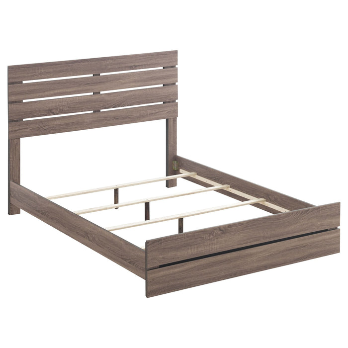 Brantford Wood Queen Panel Bed Barrel Oak - Walo Furniture 