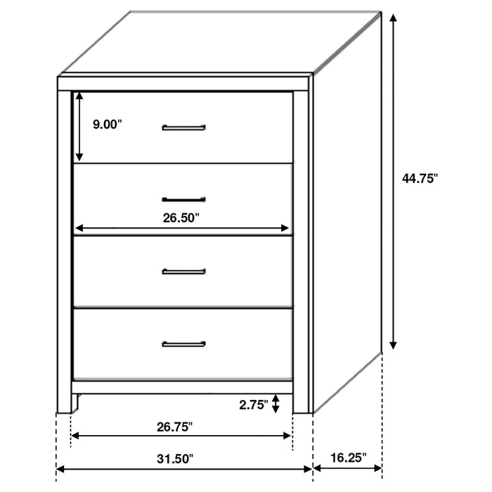 Brantford 4-drawer Bedroom Chest Barrel Oak - Walo Furniture 