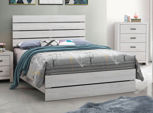 Brantford Wood Eastern King Panel Bed Coastal White - Walo Furniture 