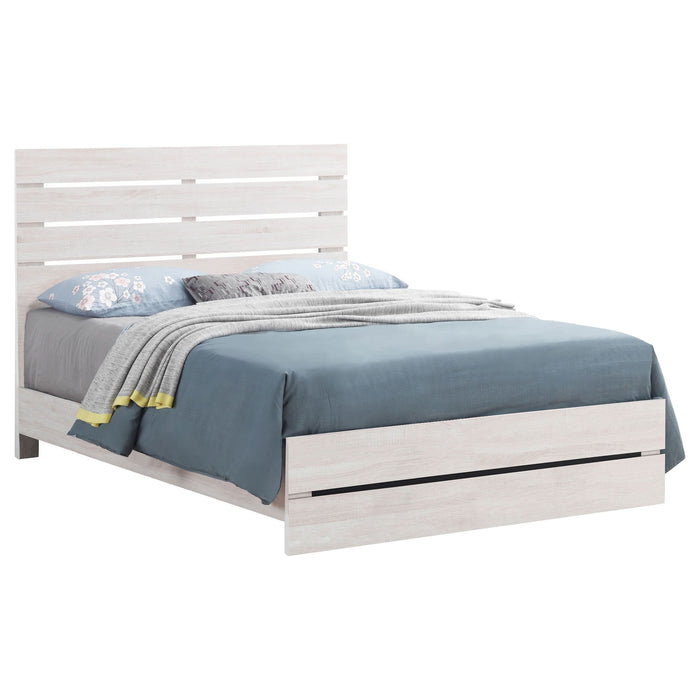 Brantford Wood Eastern King Panel Bed Coastal White - Walo Furniture 