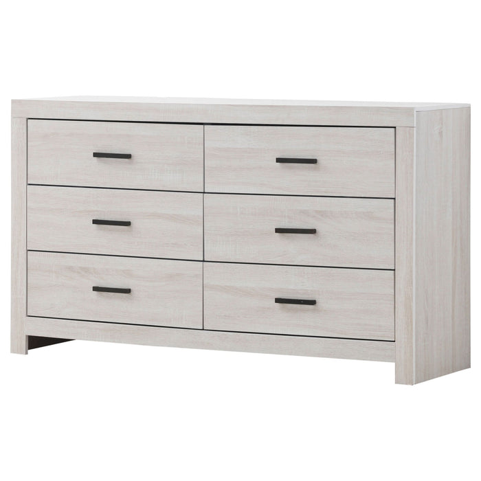 Brantford 6-drawer Dresser Coastal White - Walo Furniture 