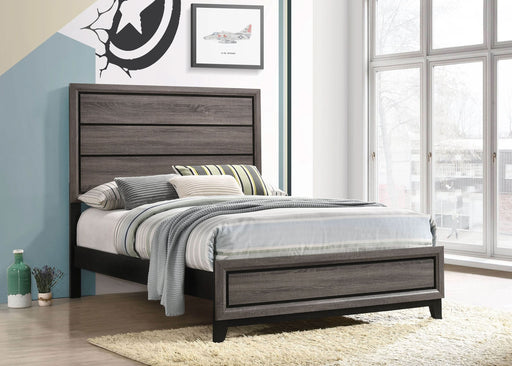 Watson Wood Full Panel Bed Grey Oak - Walo Furniture 