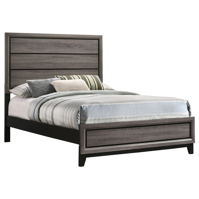 Watson Wood Full Panel Bed Grey Oak - Walo Furniture 