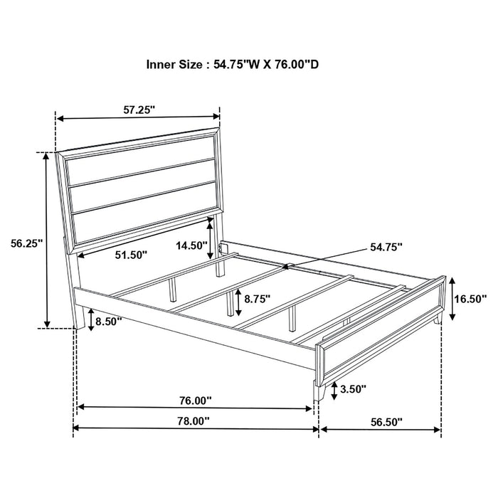 Watson Wood Full Panel Bed Grey Oak - Walo Furniture 